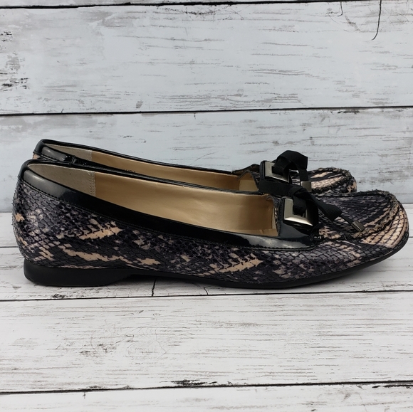 272git Ellen Tracy WANDA snakeskin embossed loafers - Picture 5 of 10